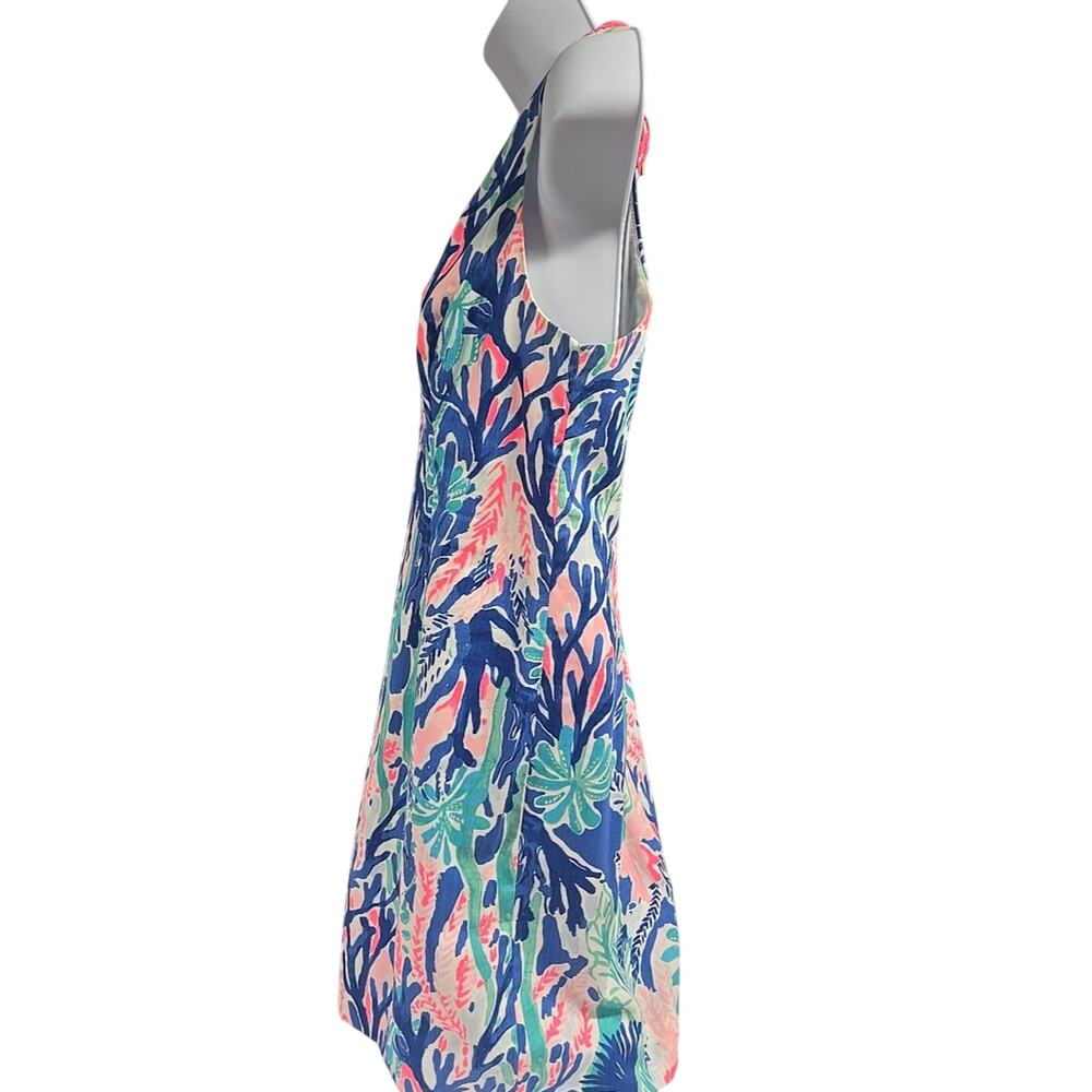Lilly Pulitzer Womens Dress Gabby Shift Blues Aquatic Pattern Size 4 Small - Picture 13 of 14